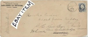 1881 MADDOX BROS. BROTHERS Austin Texas AGENTES DE TIERRAS TOPÓGRAFOS Sello de Cubierta Postal - Imagen 1 de 1
