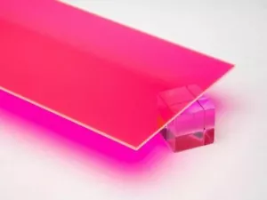 1/4 Zoll (6 mm) Rosa Fluoreszierendes Acryl 12 Zoll x 12 Zoll Guss Plexiglasfolie AZM Displays - Bild 1 von 4