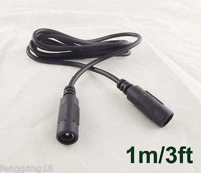1x CCTV DC Power 5.5mm x 2.1mm Female to Female Jack Adapter Extension Cable 3ft - Image 1 of 4