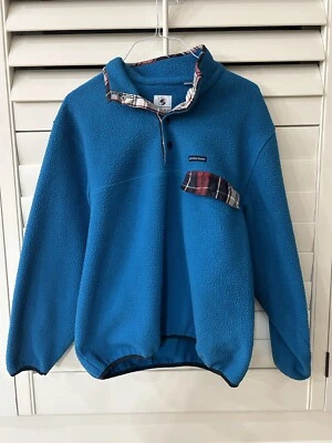 Southern Proper Men 1/4 Snap Fleece All Prep Pullover Red Plaid Tartan Blue M - Image 1 of 4
