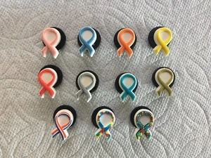 CINTAS DE CONCIENCIACIÓN SIDA CINTA CÁNCER DE OVARIO LEUCEMIA CÁNCER DE MAMA JIBBITZ - Imagen 1 de 12