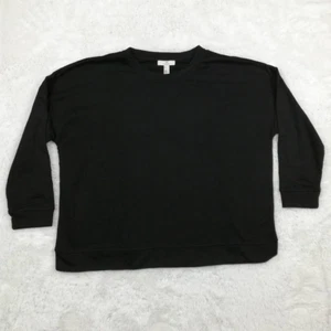 H Halston Studio Womens T-Shirt Black 3/4 Sleeve Crew Casual Pullover XL New - Picture 1 of 8