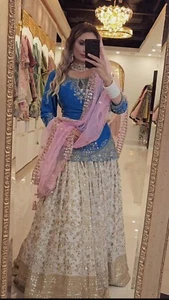 Lehenga choli party wear lehnga designer Indian wedding Readymade eid new - Picture 1 of 14