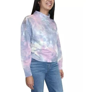 NWT Juniors Size XS Crave Fame Tie-Dyed Mock Neck Sweatshirt Top - Picture 1 of 2