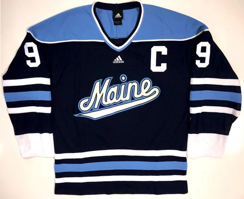 PAUL KARIYA MAINE BLACK BEARS ADIDAS REPLICA BLUE JERSEY ANAHEIM DUCKS LARGE NEW Cover