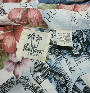 Hawaii Aloha Camp Hemd L Herren Pam Hana Vintage Sandwich Island Hibiskus  - Bild 1 von 5