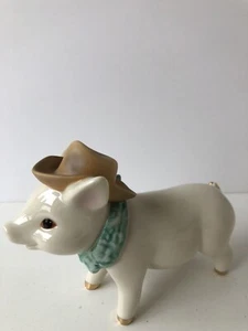 Lenox Rodeo Rudy Pig Figurine with COA - New Open Western Cowboys Greased Pig - Picture 1 of 9