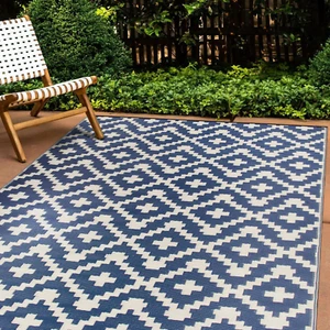 Maui Contemporáneo Geométrico Reversible Sin Pliegues Impermeable Premium Reciclado P - Imagen 1 de 12
