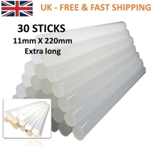 30 SCHMELZKLEBESTICKS 220x11MM extra lang zum Selbermachen KLEBEPISTOLE Transparenter Kleber - Bild 1 von 10
