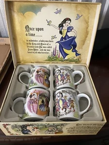 PAUL CARDEW Snow White Fairytale Coffee Tea Mug Cup 12oz SET/4 England GIFT box - Picture 1 of 8