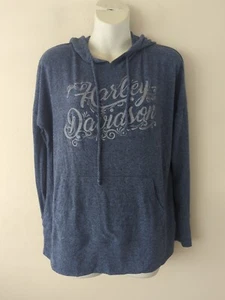 Harley-Davidson Womens Large Blue Light-Weight Hoodie   - Picture 1 of 8
