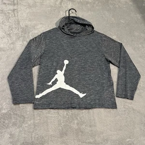 Jordan Dri-Fit Lightweight Hoodie Youth Large 12/13 Grey Jumpman Pullover - Picture 1 of 6