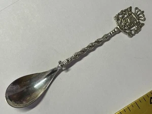 *VINTAGE HOLLAND 800 SILVER SOUVENIR SPOON, CREST LION CROWN, #SC70 - Picture 1 of 11