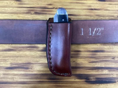 Leather Folding Pocket Knife Sheath Mini Trapper Size (Sheath Only) - Image 1 of 4