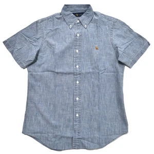 Polo Ralph Lauren Hombres Manga Corta Denim Camisa Deportiva, Cambray, L - Nueva - Imagen 1 de 1