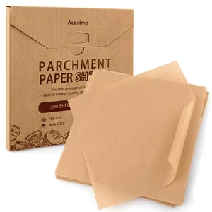 Parchment Paper Sheets, 200Pcs 12x12 Inch Squares Precut Parchment Sheets for... - Picture 1 of 6