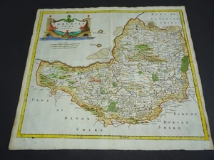 Antica mappa del Somerset di Robert Morden 1695 - Foto 1 di 7