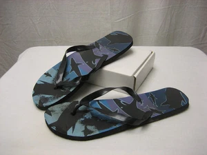 Sandalo infradito uomo design squalo fondo nero lungo circa 11 1/2 pollici - Foto 1 di 3