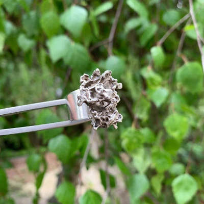 Bague Ancienne Pépite Argent Massif Vintage Moderniste 1970 - Photo 1/4