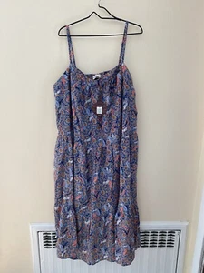 Vestido floral Knox azul rosa floral con correa de espagueti talla grande 2X nuevo - Imagen 1 de 12