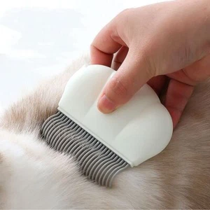 Spazzola toelettatura animali domestici 3 pezzi gatto cane pettine massaggiatore forma guscio spazzola rimozione peli animali domestici - Foto 1 di 15