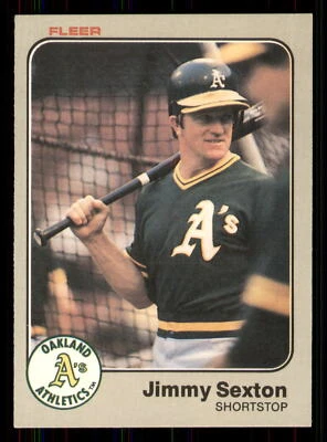 Jimmy Sexton 1983 Fleer #533 Oakland Athletics - Image 1 of 2