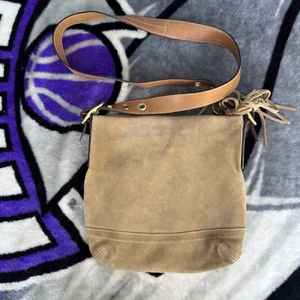 Vintage Coach 1419 Crossbody Bag Purse Brown Suede - Picture 1 of 7