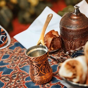 Kupfer Kaffeekanne Handarbeit Luxus Handgeschnitzt Neu Traditionell Türkisch Griechisch - Bild 1 von 6