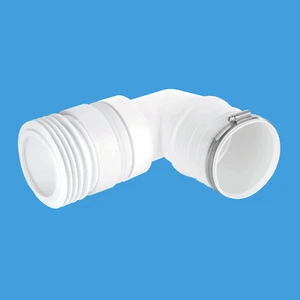 McAlpine WC-CON8F18-BTW Bent Flexi Connector for Back to Wall WC with Clamp Ring - Picture 1 of 6