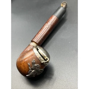 Vintage Made In Czechoslovakia Briar Pipe with Lid and Ornate Bird Detail - Picture 1 of 18