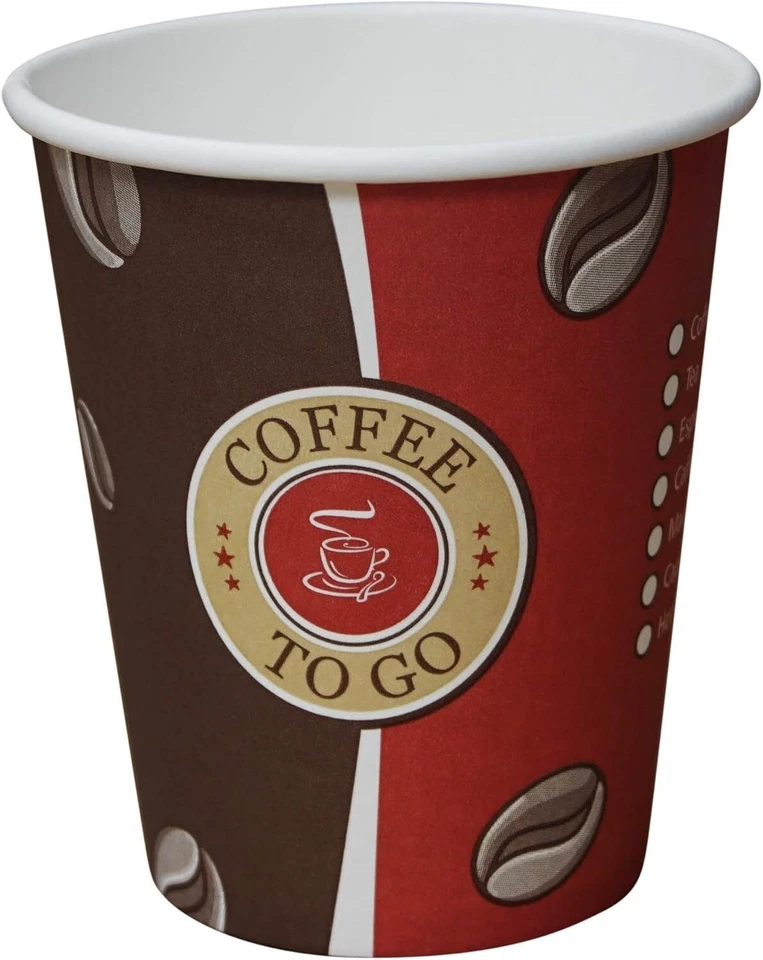 Top Pappbecher 0,2l Kaffeebecher Coffee To Go 200ml mit/ohne Deckel Rührstäbchen - Bild 1 von 1