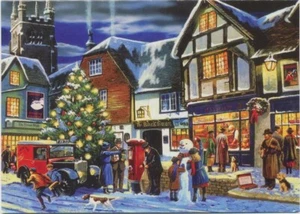 Royal Mail Van Post Office  1930s  Nostalgic Traditional Christmas Xmas Card - Picture 1 of 1