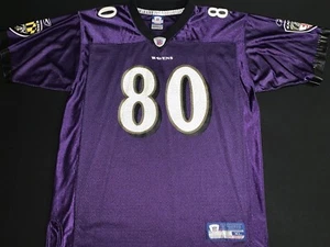 Rare Vintage Reebok Brandon Stokley Baltimore Ravens #80 Purple Jersey Youth XL - Picture 1 of 7