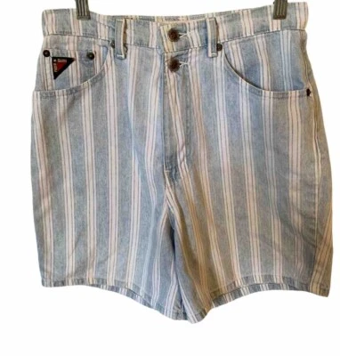 Vintage 90’s Y2K Faded Glory Womens  Denim Shorts Striped Mom Shorts High Rise - Image 1 of 4