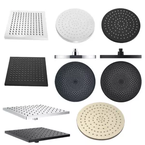 Decaura Rain Shower Head 8" 9" 10" 12" Round Square Chrome Black Gold Swivel - Picture 1 of 42