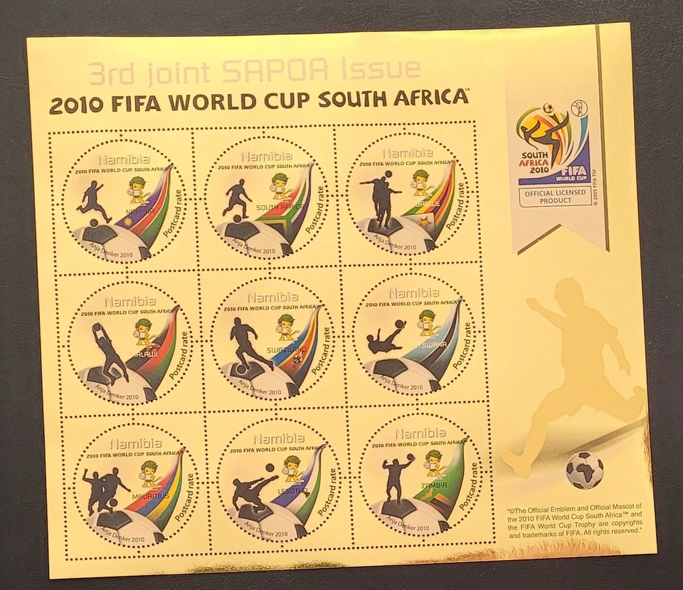 Namibia  2010 / Football World Cup - South Africa. The 3rd SAPOA Issue /  9v ms - Image 1 of 1