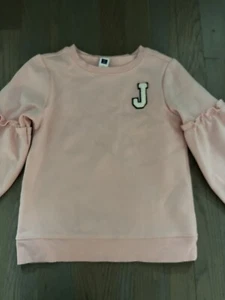 EUC Janie and Jack girl WINTER SPRING pink logo sweatshirt size 7 - Picture 1 of 5