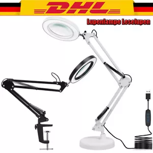 10-Fache Vergrößerung Lupe Lupenleuchte Schreibtischlampe mit Licht und Klemme - Bild 1 von 30