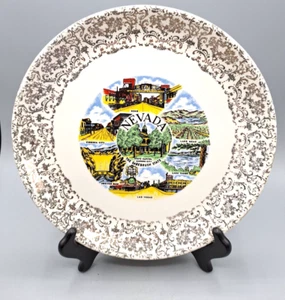 Plato de estado de recuerdo de porcelana vintage NEVADA - 10" - Imagen 1 de 4