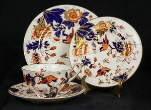 EC Coalport Hong Kong RUST OLD MARK Ensalada + Pan + Taza Plana Festoneada y Platillo - Imagen 1 de 20