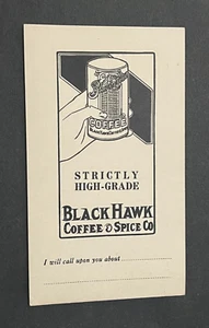 MINT c1920s WATERLOO IOWA BLACK HAWK COFFEE & SPICE AD UX27 POSTAL CARD POSTCARD - Picture 1 of 2