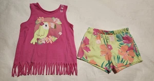 NWT Children's Place Toucan Tank Top Floral Shorts Outfit 2PC Toddler Girl - Picture 1 of 1