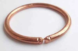 Men Fashion- THICK copper Pure cratched Rounded Bracelet Cuff Kada Kadaa - - Picture 1 of 3