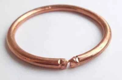 Men Fashion- THICK copper Pure cratched Rounded Bracelet Cuff Kada Kadaa - - Image 1 of 3
