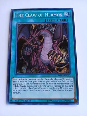 Yugioh! The Claw of Hermos DRL2-EN013 Secret Rare 1st Ed  - Image 1 of 2