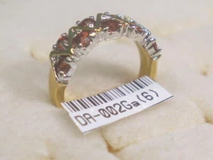 ** SZ 6 GARNET RING DESIGNER SEMI-PRECIOUS GENSTONE VINTAGE 002GA last 3 - Picture 1 of 4