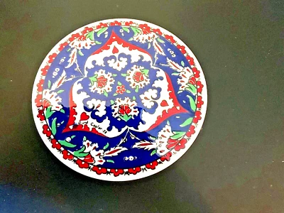 Grand Caglar Turkish Handmade & Painted Decorative TILE TRIVET WALL DECOR 1958 Foto 1 de 4