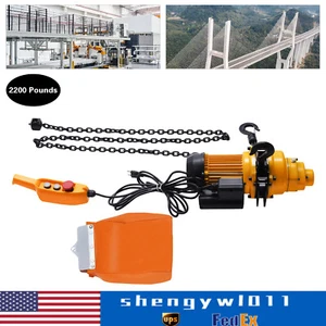 Elektro Kettenzug Einphasen Kranzug 2200 lbs Last 13 ft Heben 1500W - Bild 1 von 17