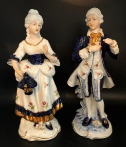 Vintage KPM viktorianische Mann & Frau Porzellan Figuren - leuchtende Farben wunderschön! - Bild 1 von 22