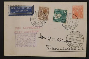 1930 Amsterdam Netherlands LZ 127 Graf Zeppelin Venlo Cover to Germany - Picture 1 of 2